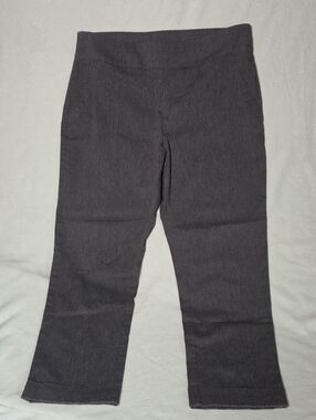 Roz & Ali Dark Grey Pull On Cuffed Crop Pants 14